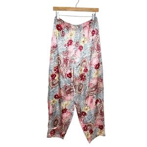 Vintage Satin Floral Paisley Plus Size Pajama Pants Size 2X
